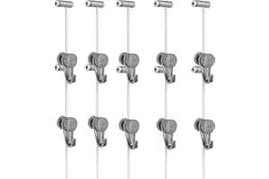 MARCS ARIAS SL Colgadores Cuelga Cuadros RM Nylon - Soporta 15 kg | Regulable en altura sin herramientas | Cuelga varios cuadros por hilo | Ideal uso doméstico | Incluye guía y gancho (2 unidad)