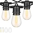 ZOTOYI Outdoor Garden String Lights Mains Powered 100FT/30m, Waterproof IP65 Festoon Lights Outdoor with 30+2 LED Shatterproof Bulbs for Outside Terrace Patio Party Wedding Yard, 2700K Warm White