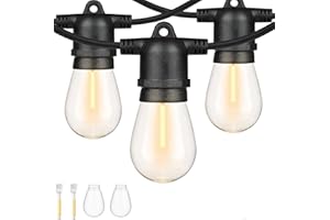 ZOTOYI Catena Luminosa Esterno 30 Metri, S14 LED Luci da Esterno Giardino con 30+2 Plastica Lampadine, IP65 Impermeabile Catena Luci Esterno Per Esterni Interni Giardino Terrazza Gazebo Partito