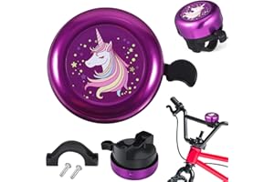 DEARMAMY Unicorn Bicycle Bell Road Bike Bell Bicycle Ring Micro Scooter Bell Kids Bike Bell Childrens Bike Bell Cute Cartoon Bike Bell with Clear Sound for Kids Girls Boys Cycling Mountain Biking