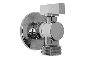 Daloual - Geräteventil mit Rückflussverhinderer, Eckventil, Auslaufventil, 1/2 Zoll auf 3/4 Zoll, Messing, Silber