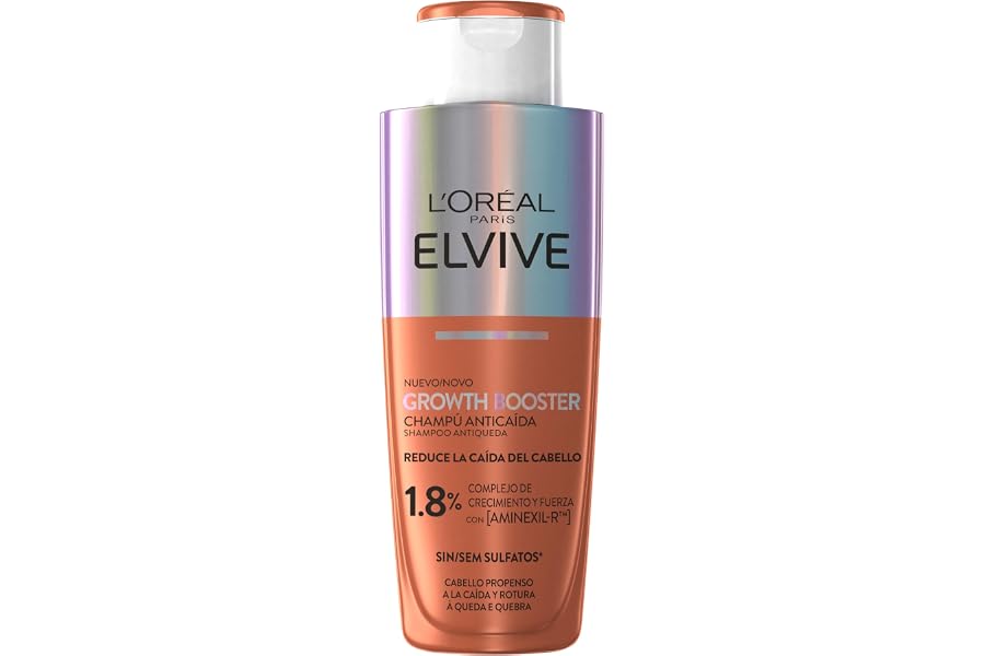 L'Oréal Paris Elvive Growth Booster Champú Anticaída 200ml Sin Sulfatos* (*sin tensioactivos sulfatados)