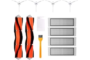 JAJADEAL Accessori di Ricambi per Xiaomi Mi Robot Vacuum Cleaner, 2 Spazzola Principale + 4 Filtri HEPA + 4 Spazzola Laterale + 2 Strumento di Pulizia, Parti di Ricambio per Xiaomi Aspirapolvere Mijia Roborock