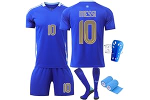 PEIFOON Fussball Trikot Kinder Set, Nr.10 Heim/Auswärts Fußball Trikot, Schnell Trocknendes Atmungsaktives Fußballtrikot Erwachsene mit Fußball T-Shirt, Shorts, Stutzen, Schienbeinschoner und Faservlies