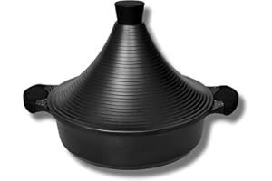 Cflagrant® Tajine Marocain Façon Pierre Induction avec Couvercle Revêtement sans PFOA (32cm)