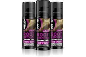 SYOSS Root Retouch Spray Retoca raíces Temporal Color rubio oscuro (1 x 120 ml), retocador de canas y raíces con cobertura instantánea, coloración pelo temporal para las canas, Pack 3