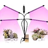 LED Pflanzenlampe Klemme, 40W Pflanzenlicht Vollspektrum für Zimmerpflanzen, 4 Heads 80 LEDs Pflanzen Wachstumslampe mit 3H/6