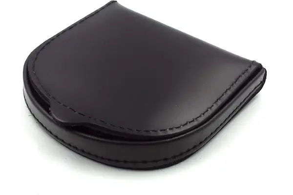 franartPiel - Taconera, monedero de tacón clásico hecho a mano en Piel Ubrique - Pequeña cartera de cuero auténtico para llevar tus monedas (Negro)