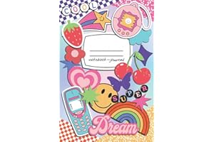 Notebook — Journal: 90s Y2K Kidcore Kid's Rainbow Stickerbomb Composition Notebook Journal