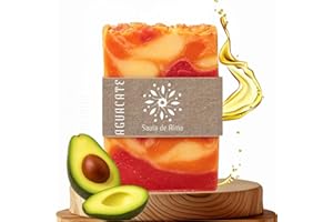 SAVIA DE ALMA Jabón Artesanal Natural – Pastilla de Jabón para Manos, Cara y Cuerpo con Aceite de Aguacate | Vegano, Calmante e Hidratante | Hecho en España | 100 g (Aceite de Aguacate)