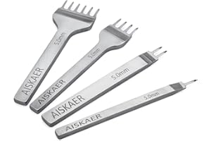aiskaerstainless Stahl 1/2/4/6 Zinken DIY Diamant Schnürung Nähte Meißel Set Leder Craft Kits