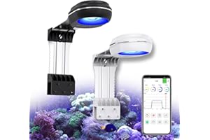 PopBloom RL60 Full Spectrum Reef Light WiFi Marine Reef LED Aquarium Light Saltwater Aquarium Fish Tank Lamp (60W WiFi - Black)