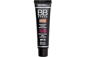 ‎GOSH GOSH BB Cream 3-in-1: Primer, Foundation & Feuchtigkeitscreme, 30ml I Make-Up für ein gepflegtes Hautbild & strahlenden Teint I Abdeckung von Unreinheiten & Rötungen I 100% Vegan & LSF 15 I 002 Beige