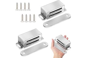 TUSERXLN Pull Strong Magnetic Door Catch, 2 Pack Stainless Steel Door Magnet Magnet Cabinet Latches, Drawer Magnet Small Cabinet Door Magnetic Catches Latches for Bathroom Kitchen Sliding Door Window Cupboard