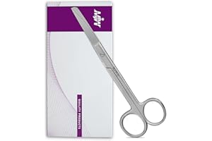 MJW Utility Blunt Nursing Scissors First aid All-Purpose Instrument Sharp Blunt 15.5 cm Stainless Steel Dressing Scissor Autoclavable for Home Use