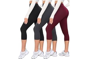 VALANDY Creamlush High Waisted Capri Leggings for Women UK Tummy Control 3/4 Length Gym Leggings for Lounge,Yoga, Workout