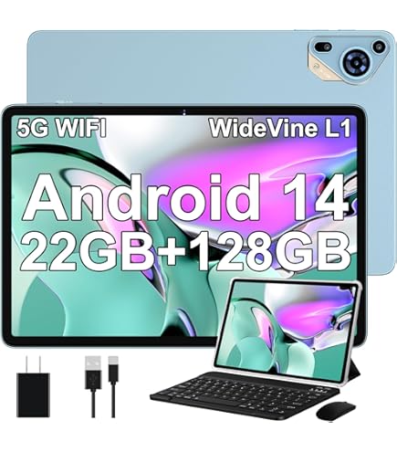 Biegedy Tablette 10 Pouces Android 14 Tablettes 20Go RAM + 128Go ROM(TF