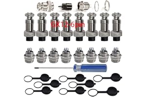 RUNCCI-YUN 8Pcs GX12-6 Pin Aviazione Connettore Spina, 5A 12MM Maschio Femmina Plug GX12 Connettore Pannello Metallo Presa Spina, con Gomma Protettore Berretto e Phillips Cacciavite
