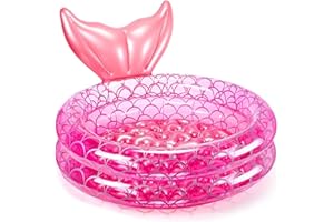 SUNSHINE SMILE Inflatable Paddling Pool, Swimming Pool, Inflatable Pool, 2 Rings Paddling Pool, Inflatable Children's Pool, Baby Pool, Portable Bathtub, Children's Paddling Pool