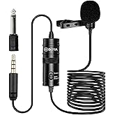 Boya by-M1 akıllı telefon ve Canon/Nikon Kamera i&ccedil;in 3,5 mm Lavalier-mikrofon, siyah, kullanma kılavuzu İngilizce dil