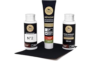 SOFOLK DEPUIS 1989 SOFOLK Kit de renovación de Cuero y Polipiel: reparación + Pintura + Barniz - Volante, Asiento de Coche, sillón, Zapatos (2-Graphite)
