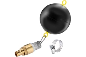 Poppstar zestaw do odsysania: pływak 6", karabińczyk 5x50mm, zacisk do węża (zakres 20-32mm, szerokość 12mm), zawór zwrotny 1", kosz ssący