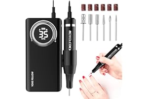 YOKE FELLOW Yokefellow 4000RPM Nail Drill Machine - Electric Nail Drills for Acrylic Nails Professional with 12 Drill Bits for Electric Nail File Manicure Pedicure Home Use (Black-B)