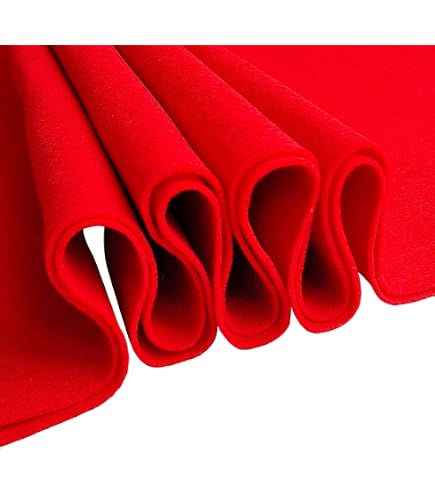 Lot De 3 Coupons Feutrine 1mm - Couleurs Rouge, Vert, Blanc - Format 30x20 Cm - Parfait Scrapbooking Et Loisirs Créatifs