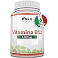 Vitamina B12 1000 mcg - 180 Micro Compresse Vegetariane - B12 Metilcobalamina ad Alto Dosaggio - 6 Mesi di Scorta - Nu U Nutr