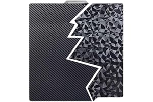 JAUEIVER 257 mm Druckplatte, Texturiertes Carbonfaser-Optik PET & Diamantmuster PEO Druckbett-Druckplatte Kompatibel mit 3D-Drucker Bambu Lab X1, X1C, X1E, P1P, P1S, A1