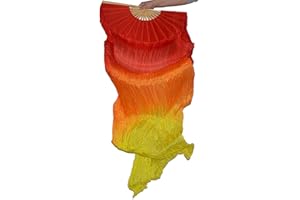 Tanzbekleidung & Accessories Schleierfächer Tanz Fächer Fächerschleier Seidenfächer Flügel Bauchtanz 1 Paar Flamme