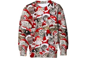 ALISISTER Kids Ugly Christmas Sweater 3D Funny Printed Long Sleeve Xmas Pullover Jumper Sweatshirt