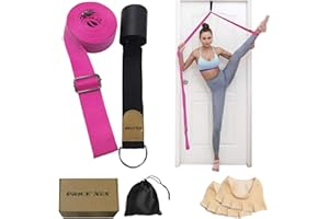 XEMZ Leg Stretch Strap, Adjustable Leg Stretcher Band w/Door Anchor, Improve Leg Stretching Door Flexibility Trainer, Home Stretching Equipment for Yoga Ballet Dance Cheer Gymnastic Training
