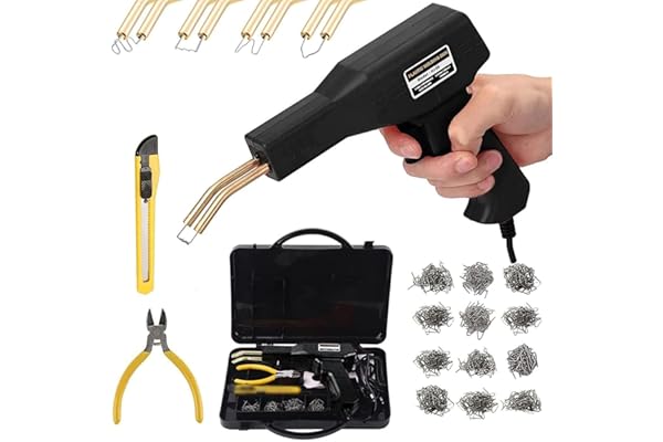 150W Soudage plastique Machine, Réparation de Pistolet de Soudeur avec 800PCS agrafeuse Chaud,Kit de Réparation Pare-chocs de Voiture,Soudure en plastique Outil de Réparation de Fissure de Carrosserie