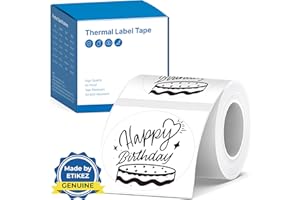 ETIKEZ Thermal Label for PM260 Printer, 2'' (50x50mm) Thermal Tape, Waterproof, Multi-Purpose Label, 1 Roll of 150 Self-Adhesive Thermal Paper (White)