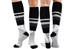 HOME HOLIC 2 Pairs Compression Socks for Women & Men 15-20mmHg Flight Socks Graduated Support Neuropathy Socks Fit for Running Nursing Sport Hiking Walking Cycling