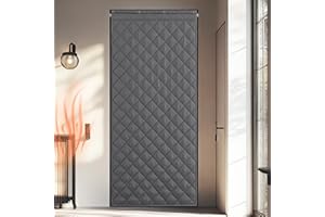 PONY DANCE Gruba zasłona termiczna, ochrona przed zimnem, 100 x 210 cm, zasłona na drzwi z wypełnieniem bawełnianym 220 g/㎡, zasłona termiczna, ochrona przed przeciągami, wodoszczelna, z boku