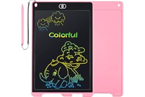 Mardiko LCD Writing Tablet 12 Inch Colorful Drawing Tablet Kids Doodle Scribbler Pad Graphics Boards Lock-Key Erasable Drawing Pad Writing Board for Kids Boys Girls Adults (Pink)