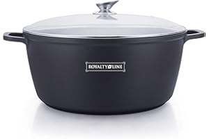 Royalty Line - RL-BS36M - Pentola Antiaderente con Coperchio in Vetro, 13.9 Litri, 36 cm