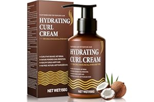 Eveellyn Lockencreme, Hydrating Curl Cream mit Kokosöl und Sheabutter, Lockenpflege für Naturlocken, Definiert Naturlocken, Reduziert Frizz und Verleiht Glanz