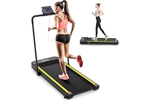 LABGREY Folding Treadmill, 2 in 1 Under Desk Treadmill Walking Pad, Foldable Running Exercise Machine, Adjustable Speeds 1-12km/h, Double Shock Absorption, LED Display, Electric Treadmills for Home