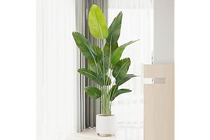 Keeplush Pianta Artificiale Uccello del Paradiso 180cm Alta, Piante Finte da Interno Grandi Finta con 13 Foglie Albero di Banano Artificiale Per Interni Esterno Soggiorno Ufficio Giardino Dec（1 PACK）