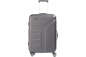 travelite 4-Rad Koffer Größe M mit Dehnfalte + TSA Schloss, Gepäck Serie VECTOR: Robuster Hartschalen Trolley in stylischen Farben, 072048-04, 70 cm, 79 Liter (erweiterbar auf 91 Liter), anthrazit