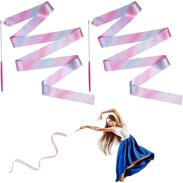 5 Nastri Ginnastica Ritmica XYTAHDM - 2 Metri Con Bastone, Per Bambine E Danza - Foto 8