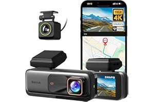 BOTSLAB Dashcam Auto Vorne Hinten, 4K Dashcam Auto GPS mit WiFi, Dual Autokamera mit 64GB SD Karte, ADAS, Nachtsicht, 170°Weitwinkel, WDR, 2,45" IPS, 24/7 Parküberwachung, Loop-Aufnahme