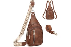 Travistar Sling Bag Brusttasche Damen Herren 2 in 1 Rucksack Damen Klein mit 2 Abnehmbare Schultergurte, PU Leder Crossbody Bag Damen Umhängetasche Handtasche Schultertasche Diebstahlsichere