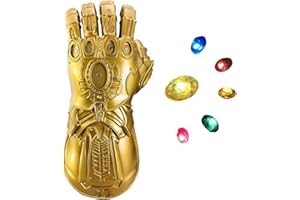 T-XYD Infinity Gauntlet, Guanto di Thanos War Infinity Gems con 6 Pietre LED Rimovibili, Design del Magnete, 3 modalità Flash, Puntelli per Feste da Bar,Kids