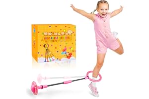 Chridark Ankle Skip Ball for Kids - Foldable Flash Wheel Skip Ball, Outside Game Toys for Kids & Adults, Gift for Boys & Girls Age 5 6 7 8 9 10 Years Old (Pink)