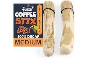 Fuzzl Coffee Stix Medium 2 Pack Dog Chew Toy Coffee Wood - Natural Chews Tough Toys Long Lasting Dog Chew Toys for Aggressive Chewers Strong Durable