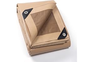 ‎GUARD SHIELD GUARD SHIELD Abdeckplane mit Ösen Wasserdicht 2m x 3m Beige/Khaki Plane Gewebeplane 190g/㎡ Schutzplane Allzweckplane, Reißfest, UV-stabilisiert, Schimmelresistent